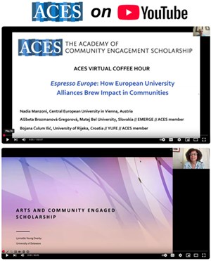 Words "ACES on YouTube" folowed by images of two computer windows, each showing the opening screen of videos.